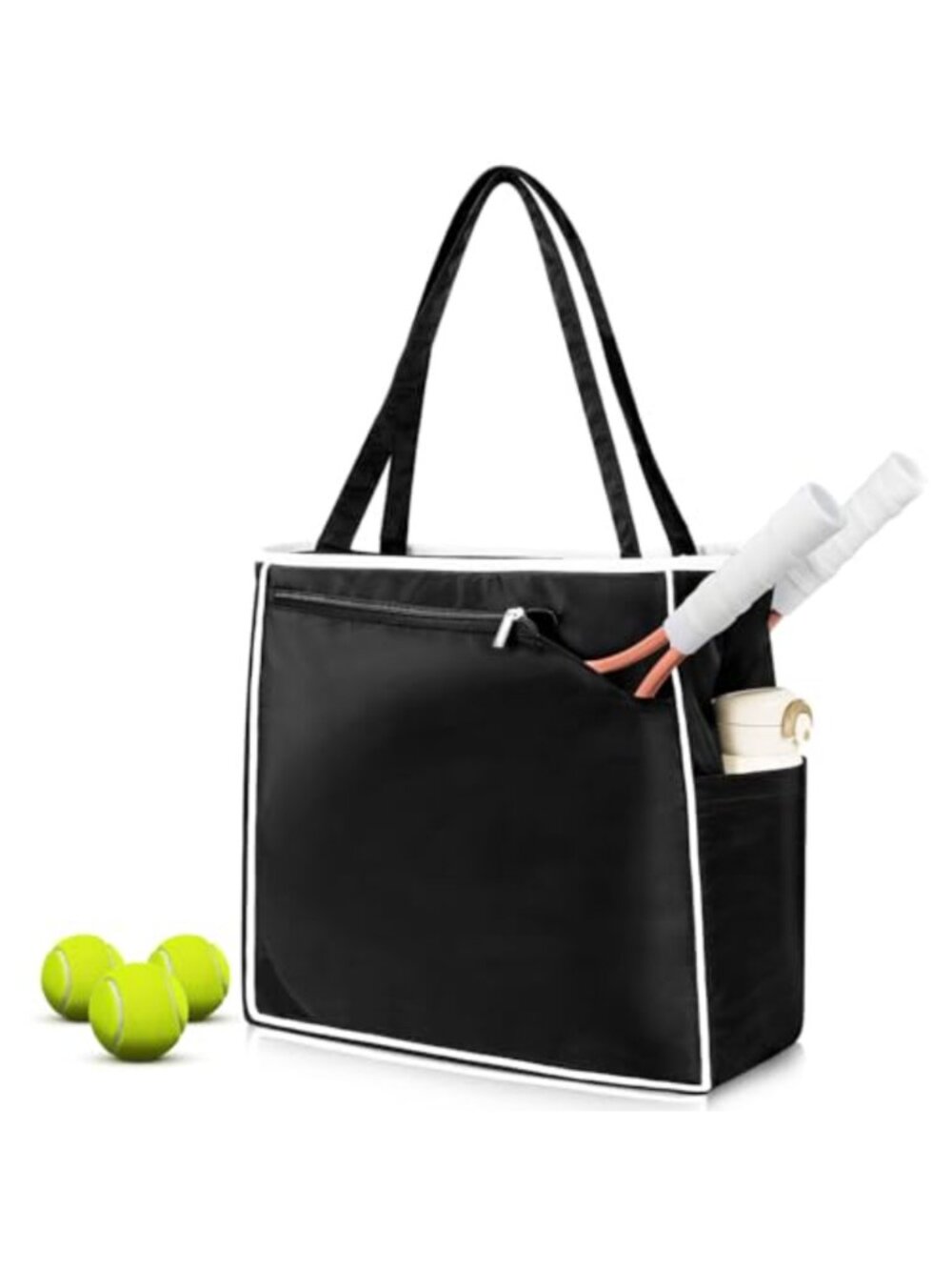 Waterproof Nylon Tennis Bag Tote Fits 2 Rackets & Shoes